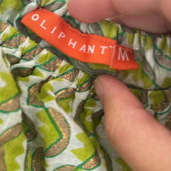 OLIPHANT block print ruffle collar top - Picture 2 of 5